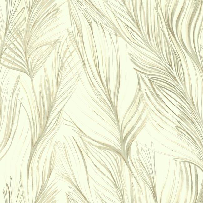 media image for sample peaceful plume wallpaper in beige from the botanical dreams collection by candice olson for york wallcoverings 1 219