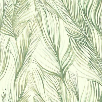 product image of sample peaceful plume wallpaper in green from the botanical dreams collection by candice olson for york wallcoverings 1 556