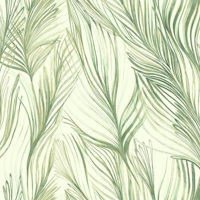product image of Peaceful Plume Wallpaper in Green from the Botanical Dreams Collection by Candice Olson for York Wallcoverings 539