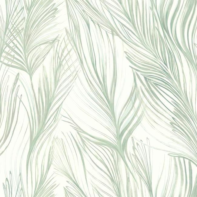 media image for Peaceful Plume Wallpaper in Light Blue from the Botanical Dreams Collection by Candice Olson for York Wallcoverings 210
