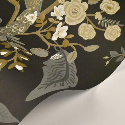 product image for Peacock Wallpaper in Black from the Rifle Paper Co. Collection by York Wallcoverings 4