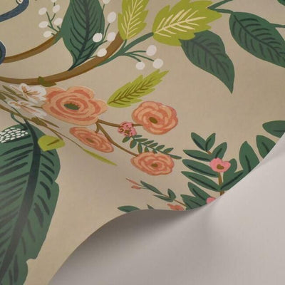product image for Peacock Wallpaper in Linen from the Rifle Paper Co. Collection by York Wallcoverings 5