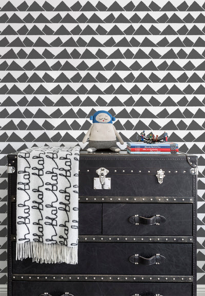product image for Peaks Wallpaper in Charcoal by Marley + Malek Kids 32
