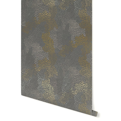 product image of Peaks Wallpaper in Gold, Silver, and Charcoal by Stacey Day 586