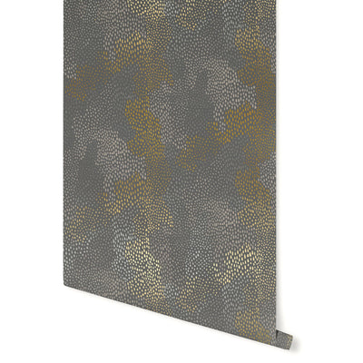 product image of Peaks Wallpaper in Gold, Silver, and Charcoal by Stacey Day 580