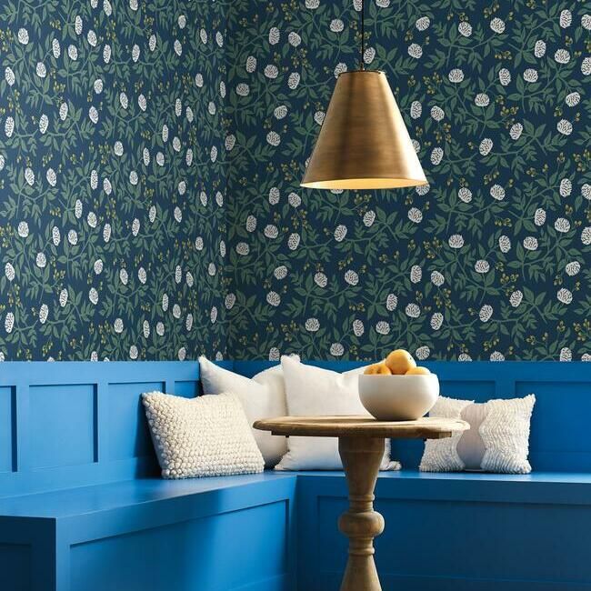 media image for Peonies Wallpaper in Navy from the Rifle Paper Co. Collection by York Wallcoverings 240