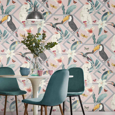 product image for Perch Wallpaper in Blush from the Exclusives Collection by Graham & Brown 51