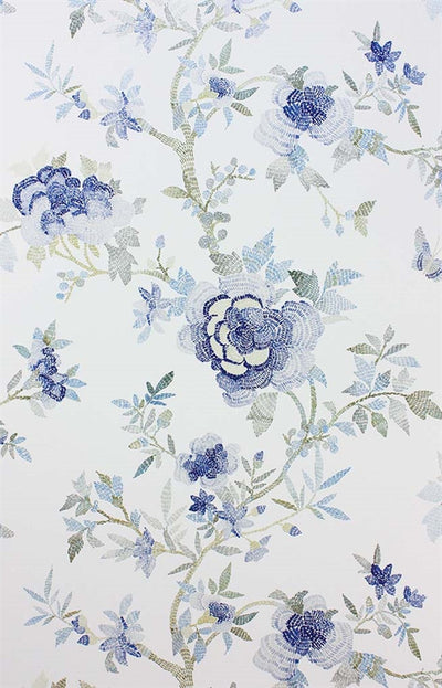 product image of Perdana Wallpaper in Blue and Ivory by Nina Campbell for Osborne & Little 551