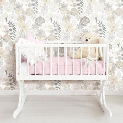 product image for Perennial Blooms Peel & Stick Wallpaper in Beige by RoomMates for York Wallcoverings 99