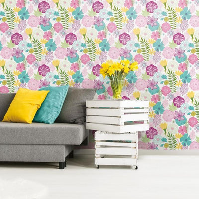 product image for Perennial Blooms Peel & Stick Wallpaper in Purple by RoomMates for York Wallcoverings 7