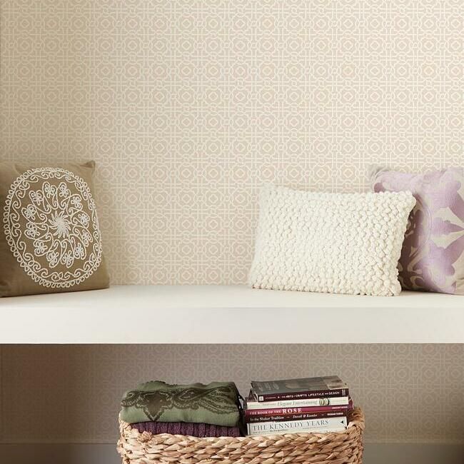 media image for Pergola Lattice Wallpaper in Blush from the Silhouettes Collection by York Wallcoverings 268