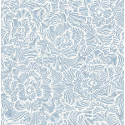 product image of Periwinkle Textured Floral Wallpaper in Blue from the Pacifica Collection by Brewster Home Fashions 576