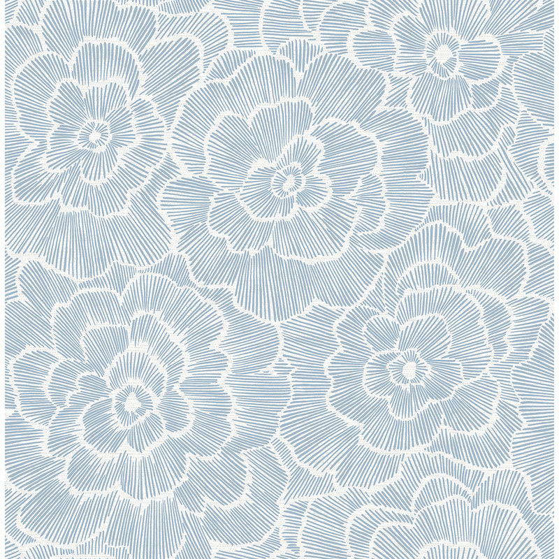 media image for Periwinkle Textured Floral Wallpaper in Blue from the Pacifica Collection by Brewster Home Fashions 265