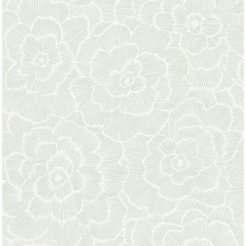 media image for Periwinkle Textured Floral Wallpaper in Green from the Pacifica Collection by Brewster Home Fashions 280