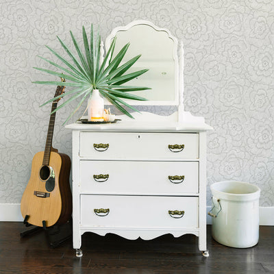 product image for Periwinkle Textured Floral Wallpaper in Light Grey from the Pacifica Collection by Brewster Home Fashions 65