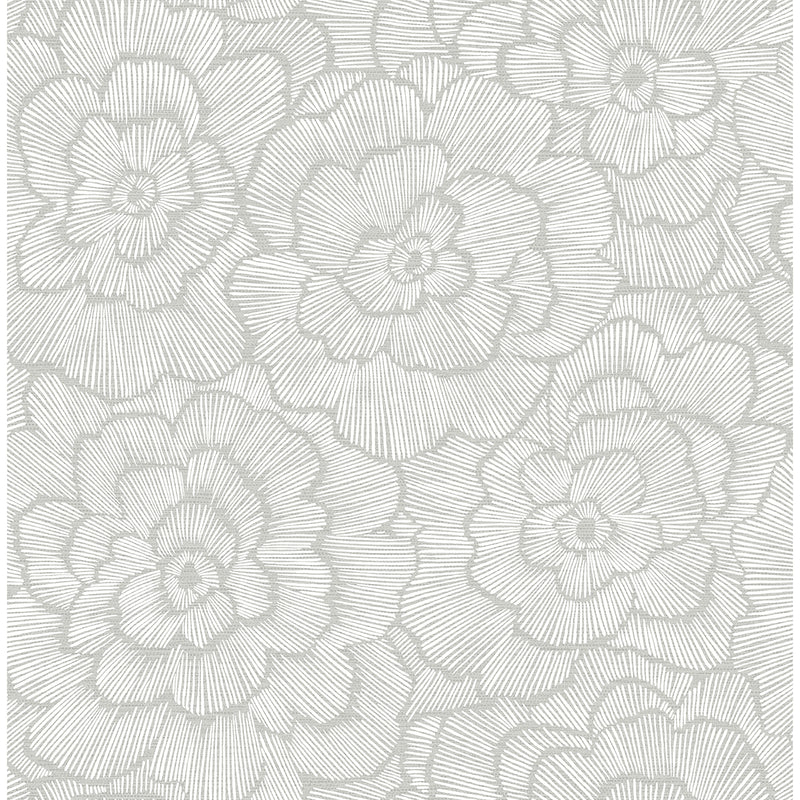 media image for Periwinkle Textured Floral Wallpaper in Light Grey from the Pacifica Collection by Brewster Home Fashions 292