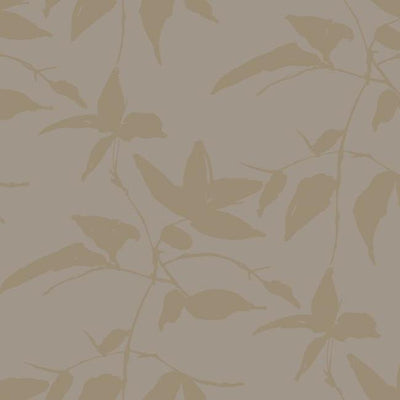 product image of Persimmon Leaf Wallpaper in Gold and Taupe from the Tea Garden Collection by Ronald Redding for York Wallcoverings 591