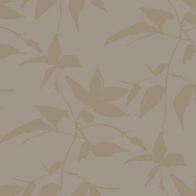 media image for Persimmon Leaf Wallpaper in Gold and Taupe from the Tea Garden Collection by Ronald Redding for York Wallcoverings 289