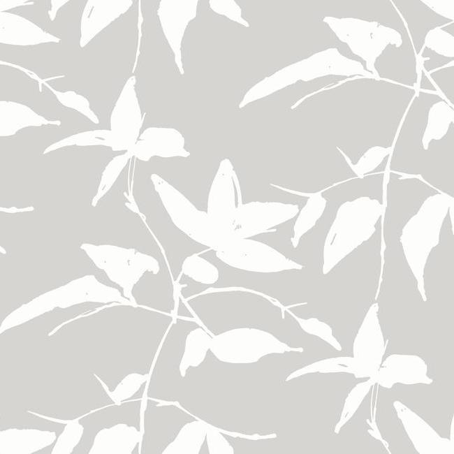 media image for Persimmon Leaf Wallpaper in Grey from the Tea Garden Collection by Ronald Redding for York Wallcoverings 264