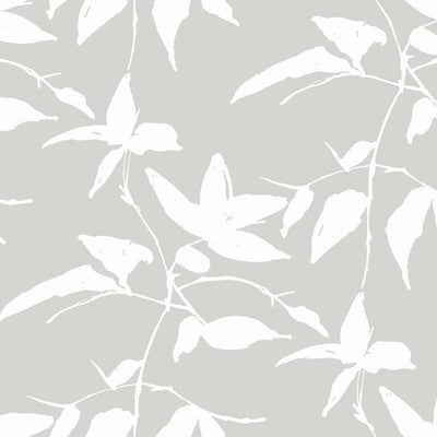 product image of sample persimmon leaf wallpaper in grey from the tea garden collection by ronald redding for york wallcoverings 1 544