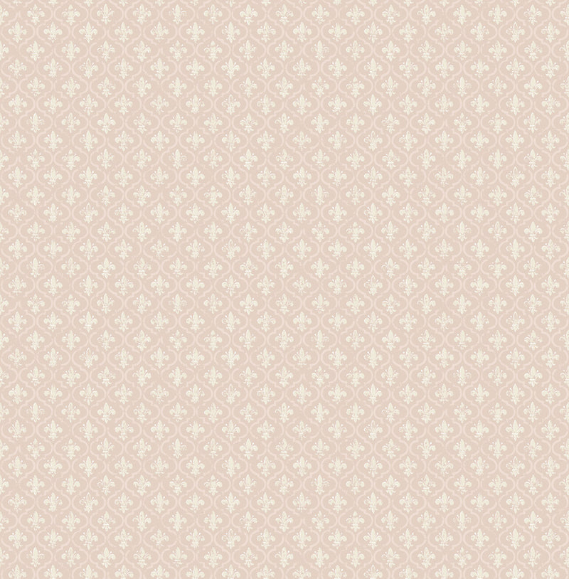 media image for Petite Fleur de lis Wallpaper in Blush from the Spring Garden Collection by Wallquest 252