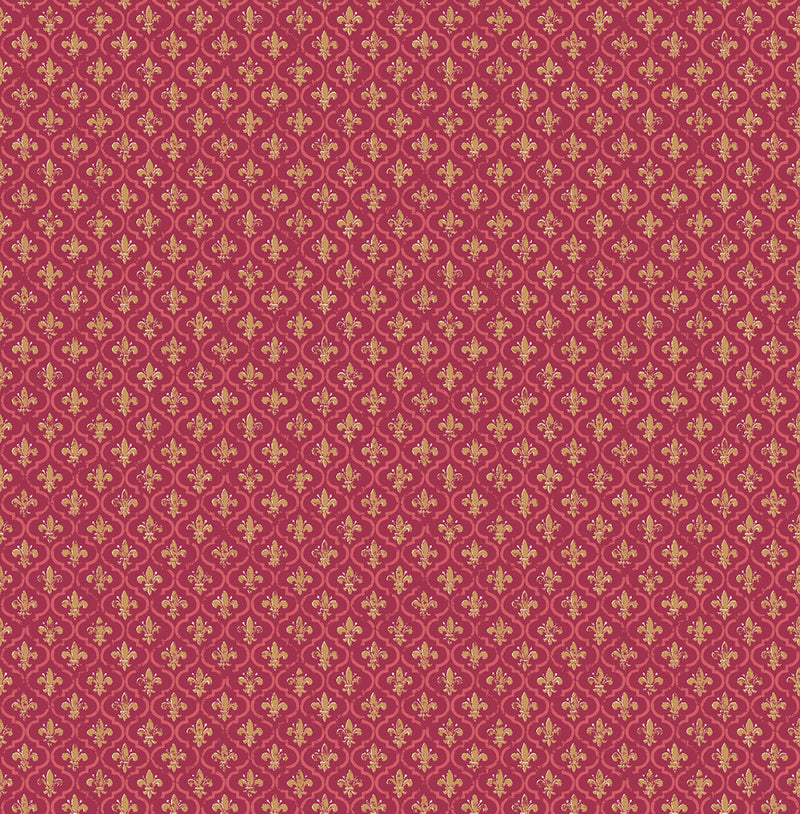 media image for Petite Fleur de lis Wallpaper in Burgundy from the Spring Garden Collection by Wallquest 276