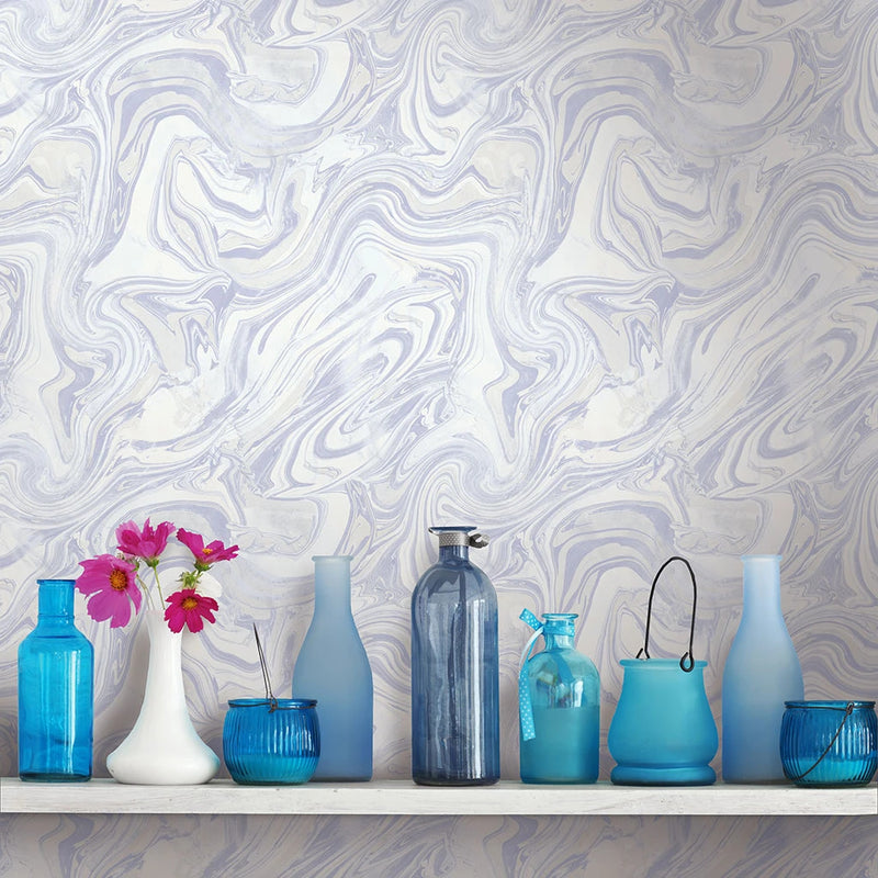 media image for Petra Wallpaper in Blueberry from the Sanctuary Collection by Mayflower Wallpaper 282