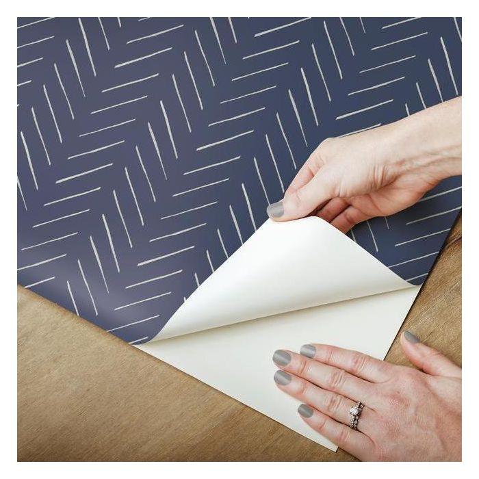 media image for Pick-Up Sticks Peel & Stick Wallpaper in Blue by Joanna Gaines for York Wallcoverings 271