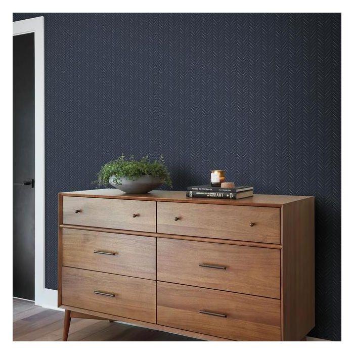 media image for Pick-Up Sticks Peel & Stick Wallpaper in Blue by Joanna Gaines for York Wallcoverings 246