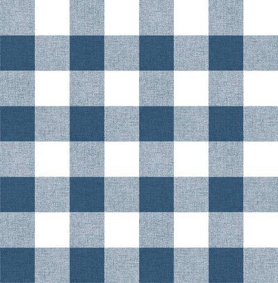 product image of sample picnic plaid peel and stick wallpaper in navy and white by nextwall 1 574