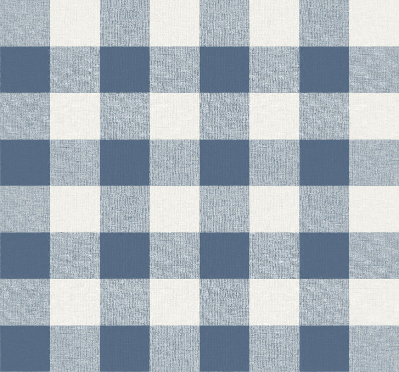media image for Picnic Plaid Wallpaper in Coastal Blue from the Beach House Collection by Seabrook Wallcoverings 214