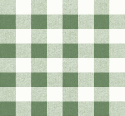 product image of Picnic Plaid Wallpaper in Greenery from the Beach House Collection by Seabrook Wallcoverings 555