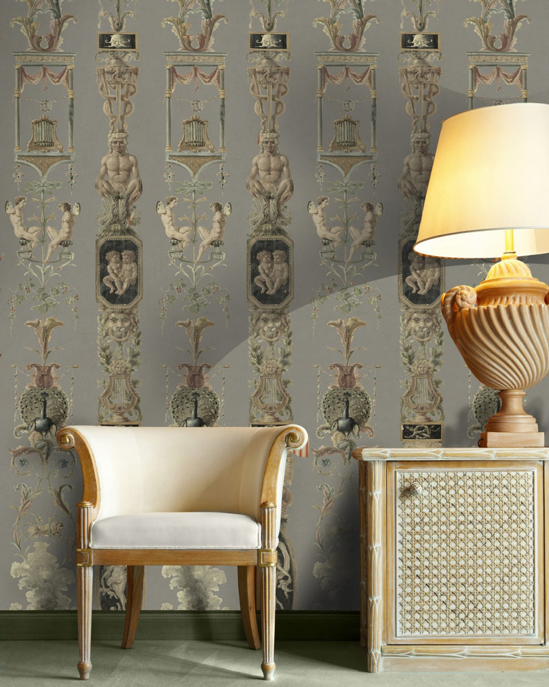 media image for Pilasters Wallpaper in Grey from the World of Antiquity Collection by Mind the Gap 27