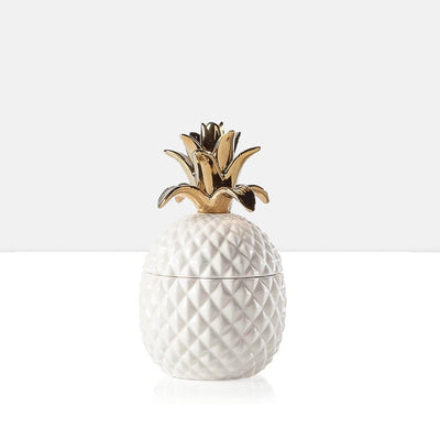 product image for pineapple gold crown white ceramic canister by torre tagus 1 70
