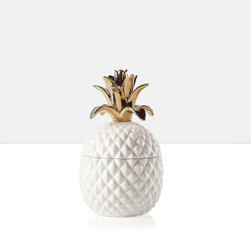 media image for pineapple gold crown white ceramic canister by torre tagus 1 282
