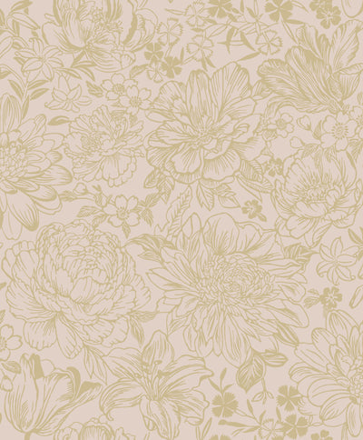 product image for Pink Vintage Textured Floral Wallpaper by Walls Republic 9
