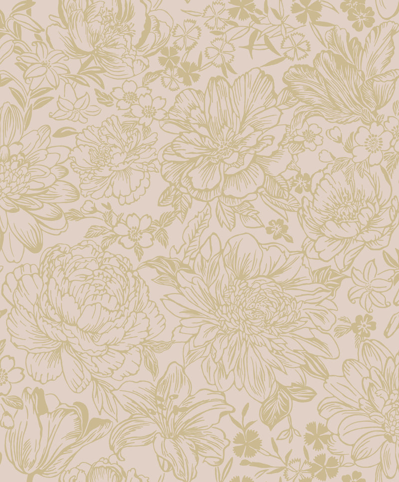 media image for Pink Vintage Textured Floral Wallpaper by Walls Republic 270