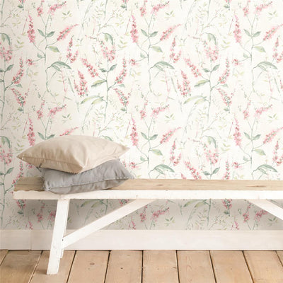 product image of sample pink floral sprig peel stick wallpaper by roommates for york wallcoverings 1 532