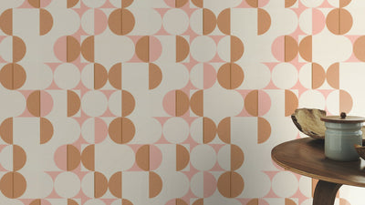 product image for Pink & Gold Metallic Circles in Motion Wallpaper by Walls Republic 29