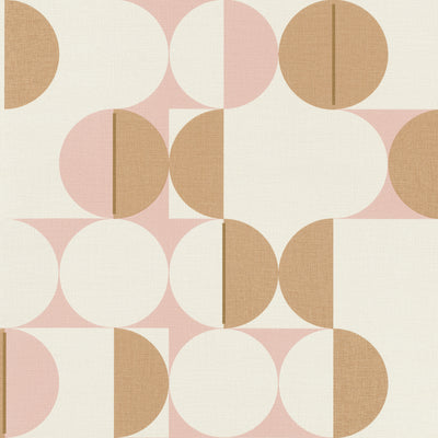 product image for Pink & Gold Metallic Circles in Motion Wallpaper by Walls Republic 68