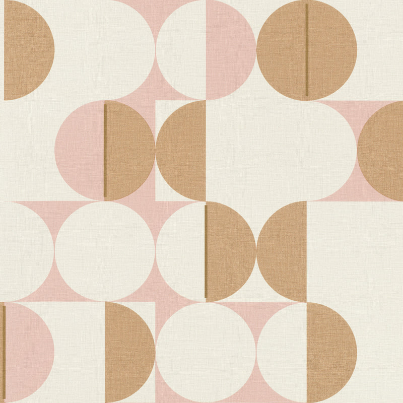media image for Pink & Gold Metallic Circles in Motion Wallpaper by Walls Republic 299