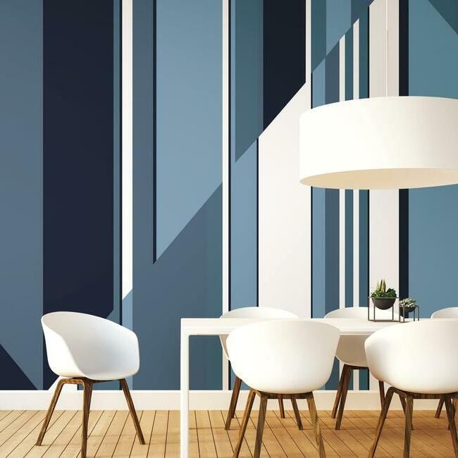 media image for Pinwheel Stripe Wall Mural in Blue from the Murals Resource Library by York Wallcoverings 295