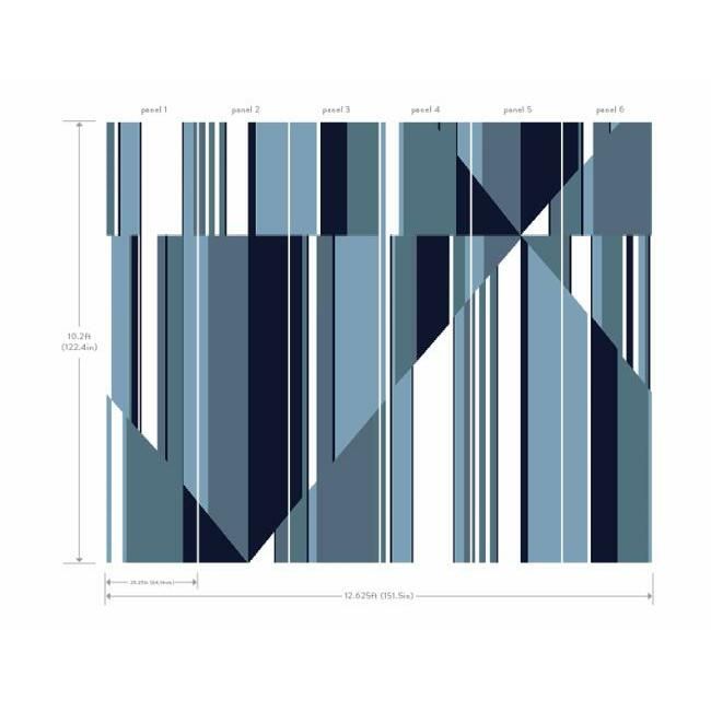 media image for Pinwheel Stripe Wall Mural in Blue from the Murals Resource Library by York Wallcoverings 24
