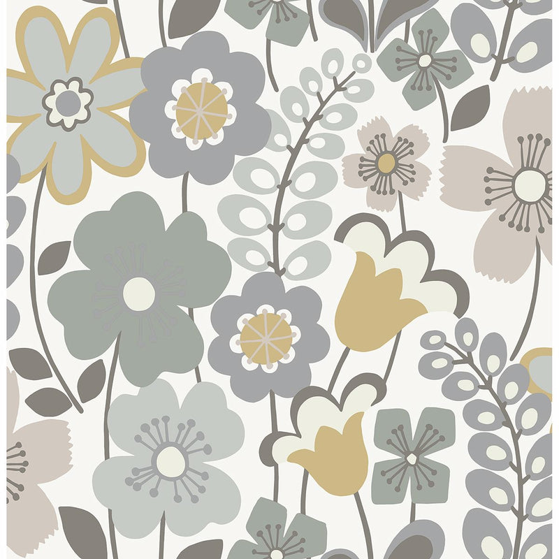 media image for Piper Floral Wallpaper in Lavender from the Bluebell Collection by Brewster Home Fashions 271
