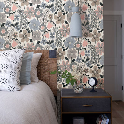 product image for Piper Floral Wallpaper in Light Blue from the Bluebell Collection by Brewster Home Fashions 61