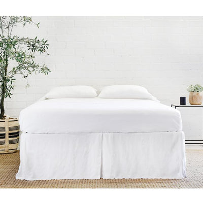 product image for Pleated Linen Bedskirt in White 95