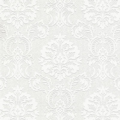 product image for Plouf White Damask Paintable Wallpaper by Brewster Home Fashions 62