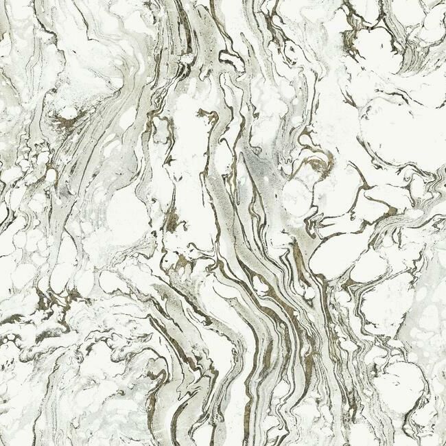 media image for Polished Marble Wallpaper in Black and White from the Ronald Redding 24 Karat Collection by York Wallcoverings 265