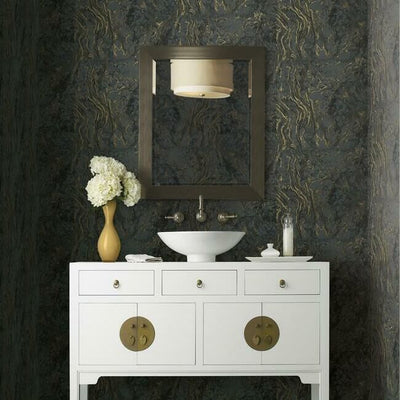 product image for Polished Marble Wallpaper in Black from the Ronald Redding 24 Karat Collection by York Wallcoverings 63