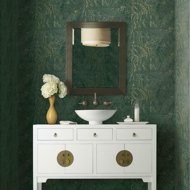 media image for Polished Marble Wallpaper in Green from the Ronald Redding 24 Karat Collection by York Wallcoverings 289